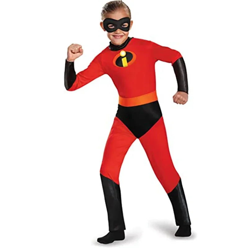 The Incredibles Costume Women Kids Incredibles Adult Child Red Jumpsuit Bodysuit Mask Suit Halloween Party Costumes for Women