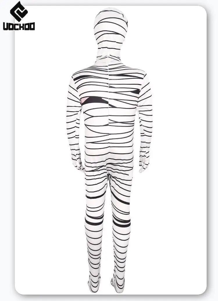 Halloween Mummy Jumpsuit Wounded Cosplay Costume Kid Adult Bodysuit Kid Adult Outfit Funny Zentai Day of The Dead Clothing