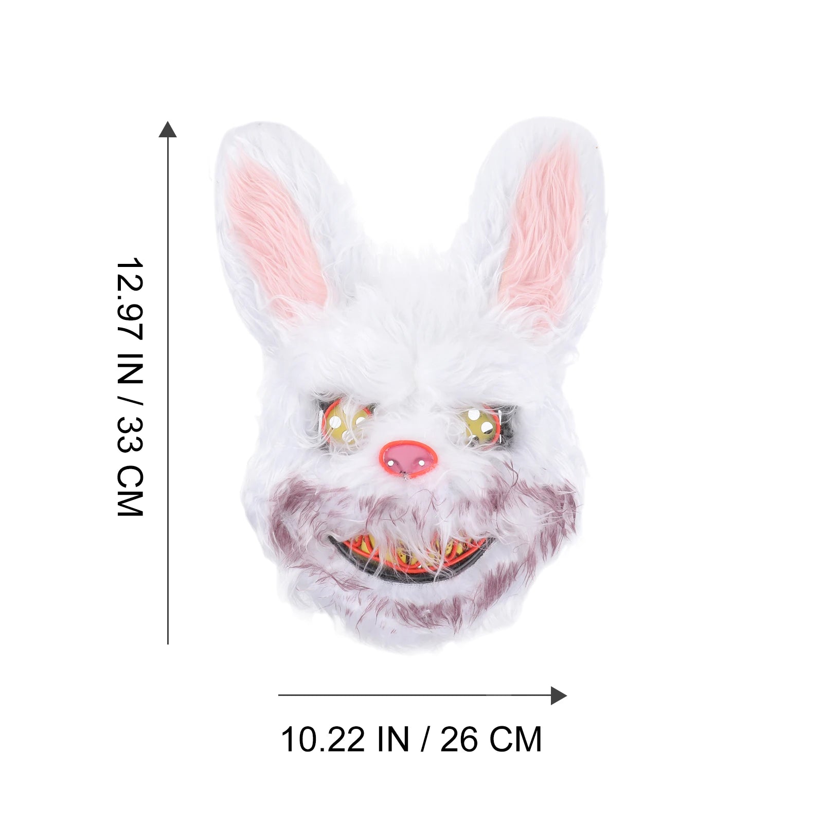 1pc Halloween Bunny Mask Adult Kids Rabbit Face Glowing Scary Costume Decor Creepy Masks for Party Stage Performance