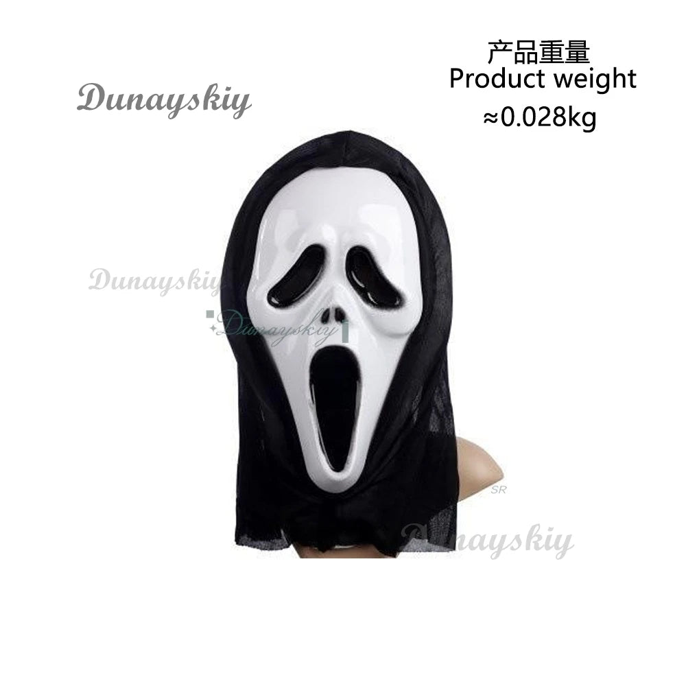 Scream GhostFace Cosplay Costume Skull Mask Black Long Robe Halloween Horror Party Adult Kid Fancy Dress