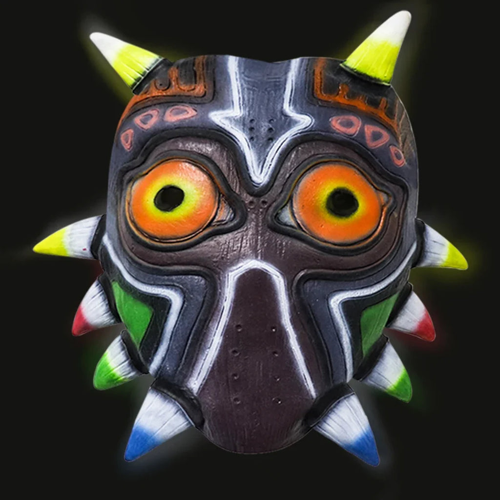 P-Jsmen The Legend of Zelda Majora Led Mask Game Cosplay Latex Face Cover for Adults Kids Halloween Cosplay Props