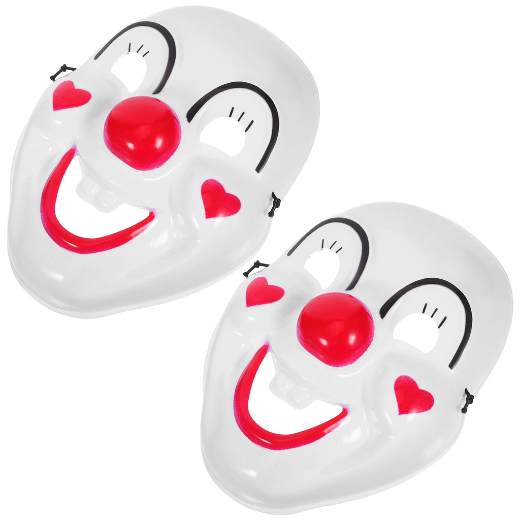 2pcs Clown Halloween Party Costume Prop Creepy Face For Cosplay Carnival Masquerade Scary Mask Adult Kids Reusable mask