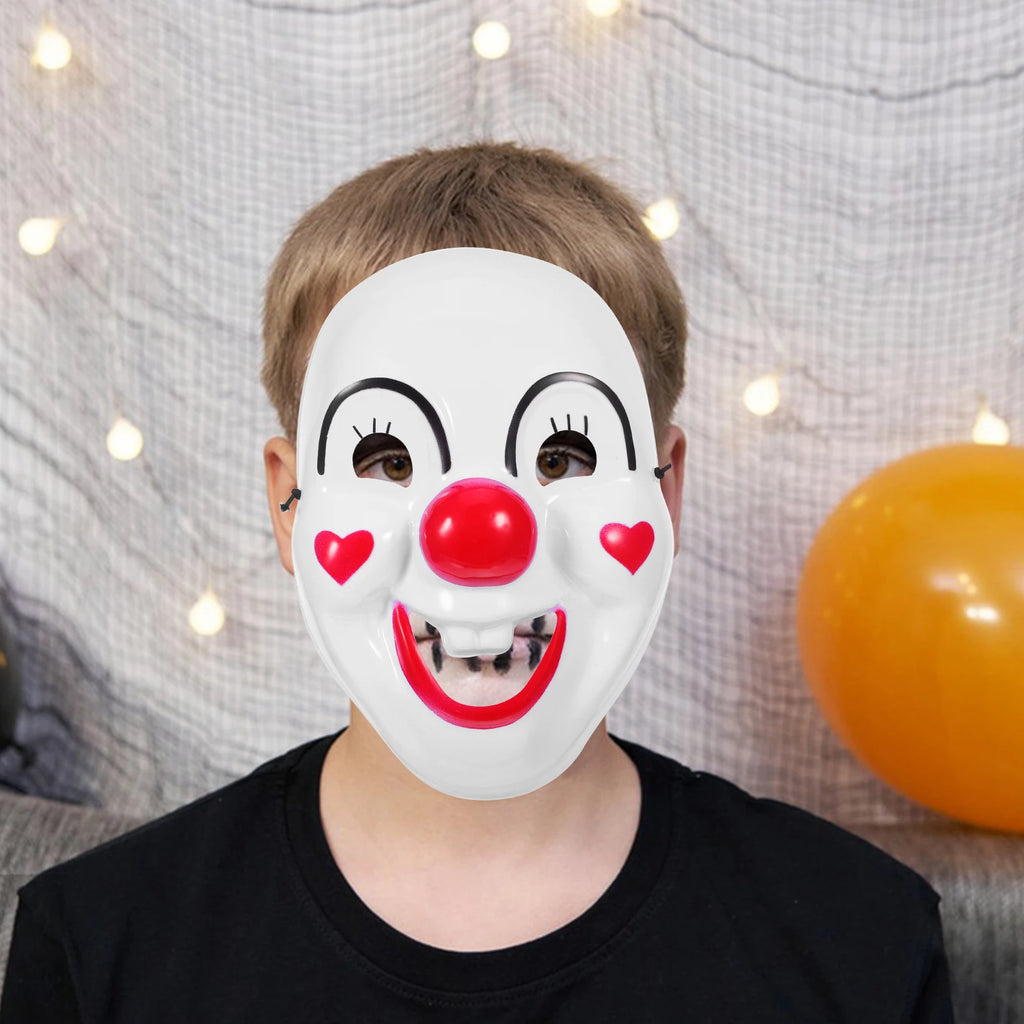 2pcs Clown Halloween Party Costume Prop Creepy Face For Cosplay Carnival Masquerade Scary Mask Adult Kids Reusable mask