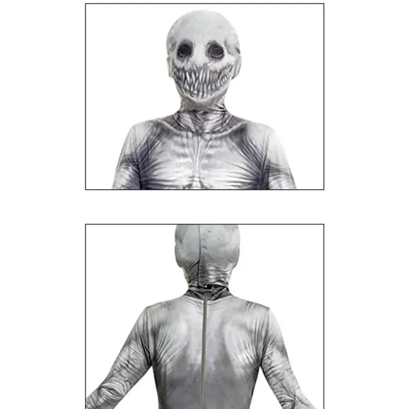 Scary Jumpsuit Costume Adult Men WomenThe Rake Costume Zalgo Slenderman Bodysuit 3D Scary Halloween Costume For Kids Boys Girls