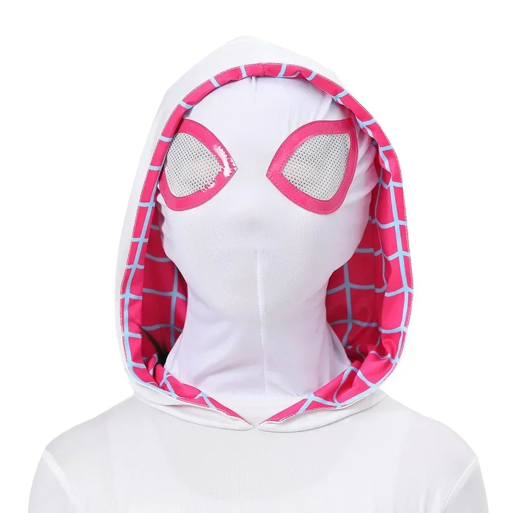 Adult Kids Gwen Stacy Spider Costume Gwenstacy Cosplay Superhero Bodysuit Jumpsuit Women Girls Halloween Christmas Clothes Gift