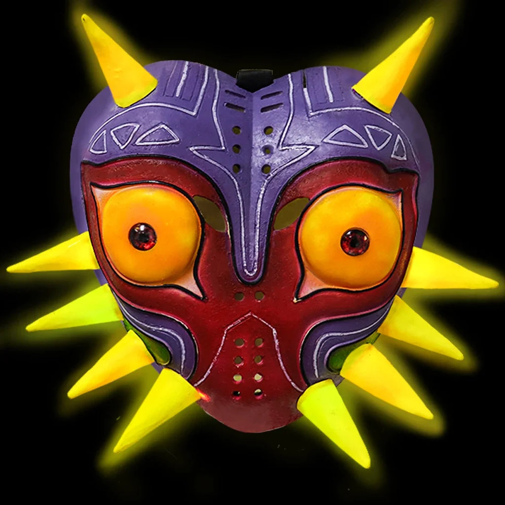 P-Jsmen The Legend of Zelda Majora Led Mask Game Cosplay Latex Face Cover for Adults Kids Halloween Cosplay Props