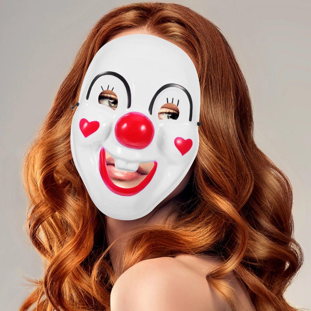 2pcs Clown Halloween Party Costume Prop Creepy Face For Cosplay Carnival Masquerade Scary Mask Adult Kids Reusable mask