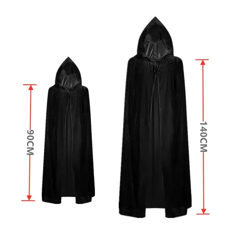Adults Halloween Scythe Gloves Reaper Costume Set with Skull Mask Hooded Robe Blood Drip Mask for Kids Unisex Party Cosplay